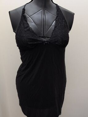 Victoria's Secret Black Lace Halter Chemise